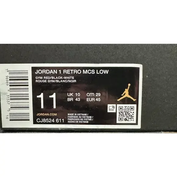 Men Sz 11 Nike Air Jordan 1 Retro MCS Low Chicago Red Baseball Cleat CJ8524 611 - Picture 7 of 8